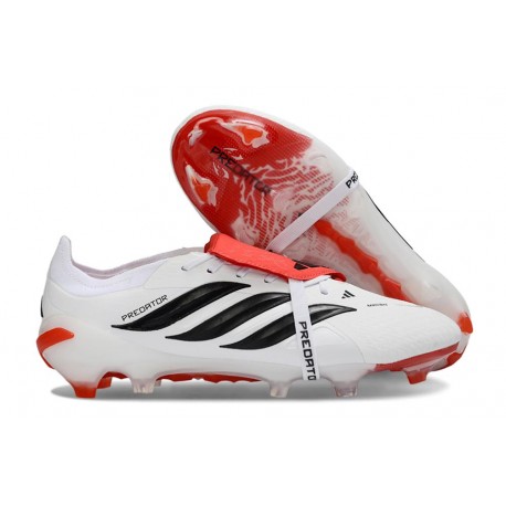 adidas Predator 26 Elite Tongue FG Boots White Black Red