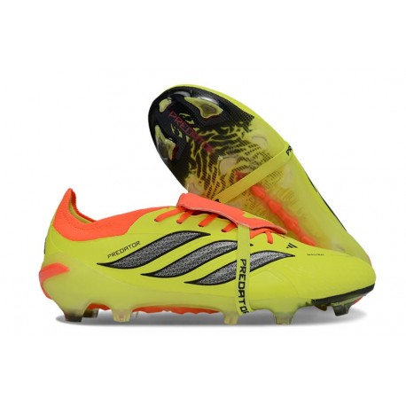 adidas Predator 26 Elite Tongue FG Boots Yellow Black Crimson