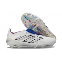 adidas Predator 26 Elite Tongue FG Boots White Silver Blue