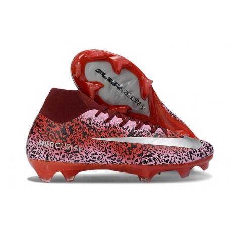 Nike Air Zoom Mercurial Superfly 10 Elite FG Safari Red Silver