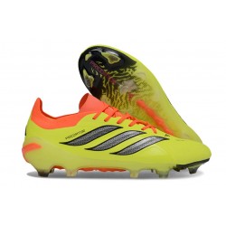 Adidas Predator 26 Low Elite FG Cleat Yellow Black Crimson