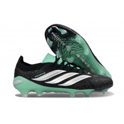 Adidas Predator 26 Low Elite FG Cleat Black White Green