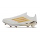 New adidas F50+ FG Laceless Football Boots White Golden