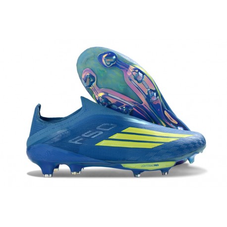 adidas F50+ FG Laceless MESSI Team Royal Blue Solar Yellow Semi Blue