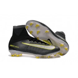 New Top Nike Mercurial Superfly V FG CR7 Black Yellow White Soccer Cleat