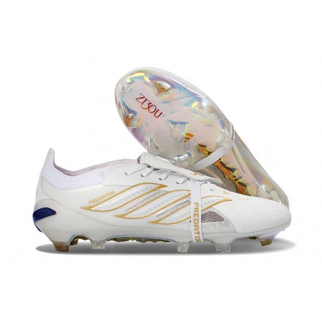 adidas Predator 26 Elite Tongue FG Boots White Golden
