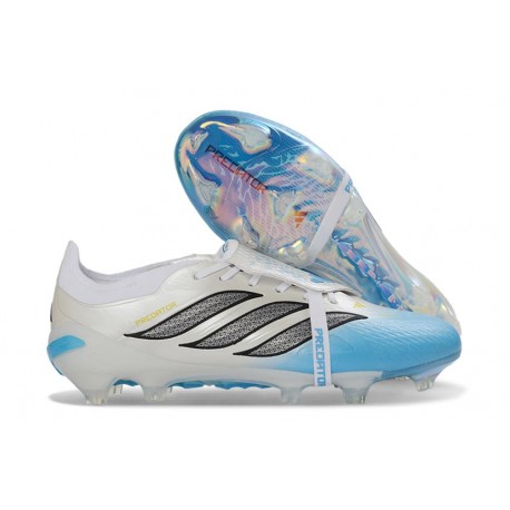 adidas Predator 26 Elite Tongue FG Boots White Black Blue