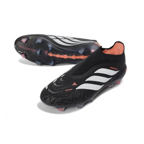 adidas Predator 26 Laceless Elite FG Firm Ground Shoes Black White