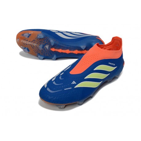 adidas Predator 26 Laceless Elite FG Firm Ground Shoes Blue Yellow Orange