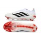 adidas Predator 26 Laceless Elite FG Firm Ground Shoes White Black Red