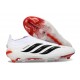 adidas Predator 26 Laceless Elite FG Firm Ground Shoes White Black Red