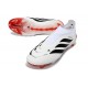 adidas Predator 26 Laceless Elite FG Firm Ground Shoes White Black Red