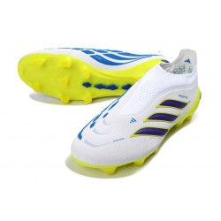 adidas Predator 26 Laceless Elite FG Firm Ground Shoes White Blue Yellow