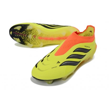 adidas Predator 26 Laceless Elite FG Firm Ground Shoes Yellow Orange Black