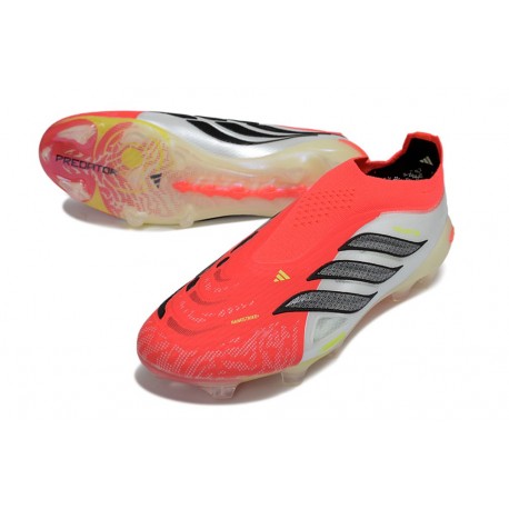 adidas Predator 26 Laceless Elite FG Lucid Red Core Black Ftwr White