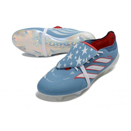 New adidas Predator Elite Tongue FG Shoes Ray Blue White Red