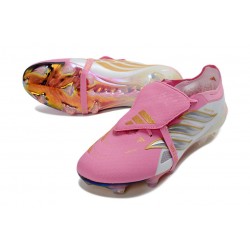 New adidas Predator Elite Tongue FG Shoes Pink White Silver