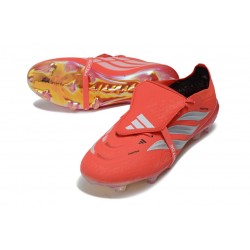 New adidas Predator Elite Tongue FG Shoes Crimson Silver