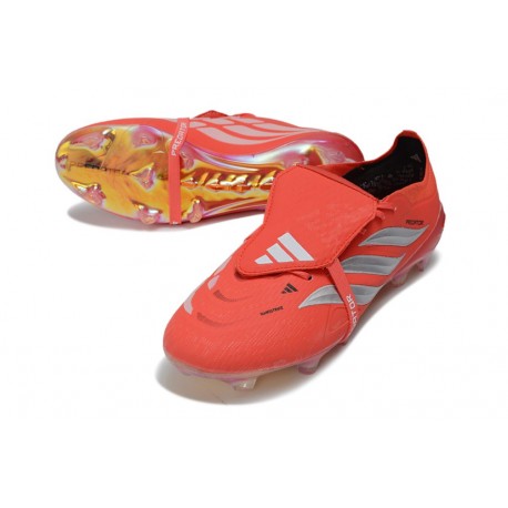 New adidas Predator Elite Tongue FG Shoes Crimson Silver