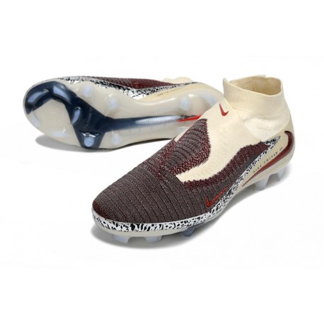 Nike Phantom 6 High Elite FG Soccer Shoes Burgundy Crush Univ Red Fossil