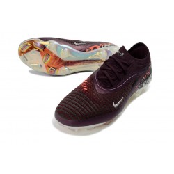 Nike Phantom 6 Low Elite FG Soccer Cleat Burgundy Crush Univ Red Fossil