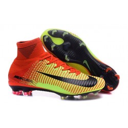 New Top Nike Mercurial Superfly V FG Soccer Cleat Red Green Black