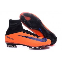 Nike Mercurial Superfly V FG Mens Football Boots Orange Purple