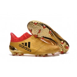 adidas X 16+ Purechaos FG News 2016 Soccer Shoes Gold Red Black