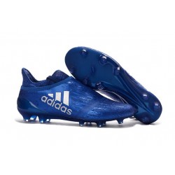 New Mens adidas X 16+ Purechaos FG/AG Cleats Blue Silver