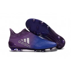 New Mens adidas X 16+ Purechaos FG/AG Cleats Purple Blue Silver