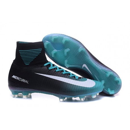 Nike Mercurial Superfly V FG Mens Football Boots Black Blue White