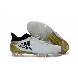 New 2016 adidas X 16.1 FG Firm Ground Soccer Boots White Black Gold