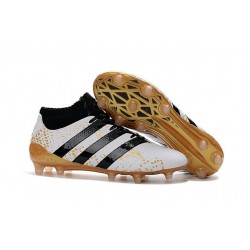News adidas Ace 16.1 FG Men's Football Shoes White Black Gold