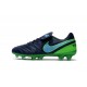 New 2016 Nike Tiempo Legend 6 FG Leather Football Cleats Black Green