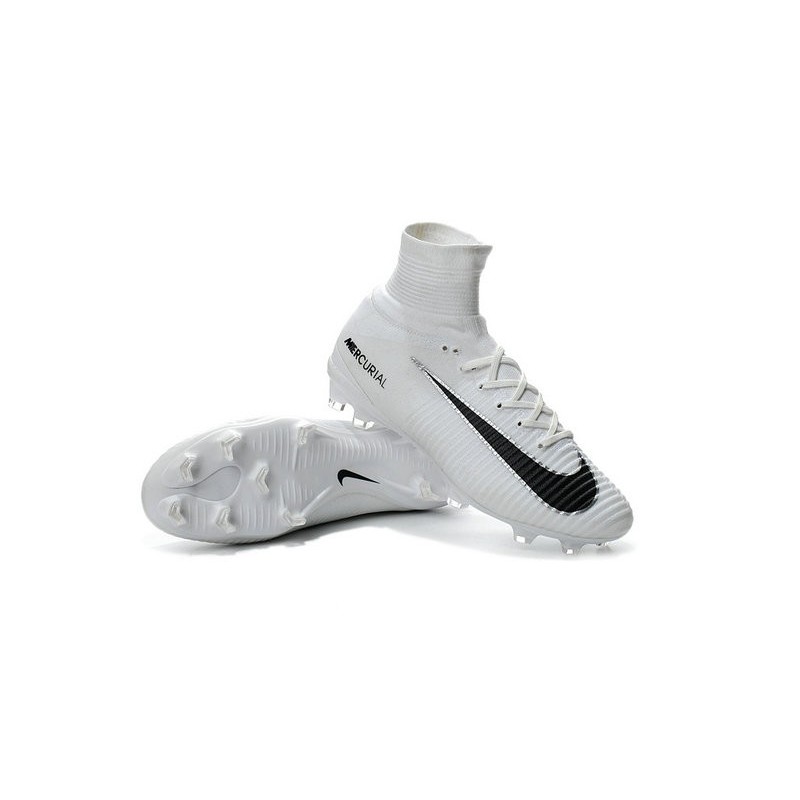 Nike Mercurial Superfly 5 FG New Soccer Cleats White Black