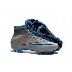 Nike C.Ronaldo Mercurial Superfly 4 FG Soccer Boot Grey Blue