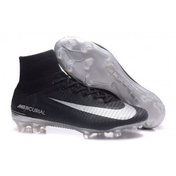 Nike Mercurial Superfly 5 FG New Soccer Cleats Black Silver