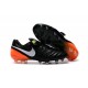 New 2016 Nike Tiempo Legend 6 FG Leather Football Cleats Black White Orange