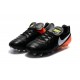 New 2016 Nike Tiempo Legend 6 FG Leather Football Cleats Black White Orange