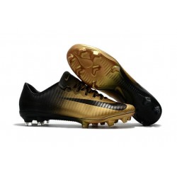 News Nike Mercurial Vapor XI FG ACC Soccer Shoes Black Gold