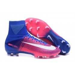 Nike Mercurial Superfly V FG Men's Soccer Boots Pink White Blue