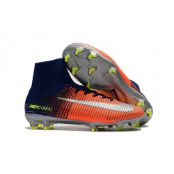 Nike Mercurial Superfly V FG Men's Soccer Boots Blue Crimson Green Silver