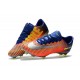 Mens 2017 Nike Mercurial Vapor 11 FG Football Boots Crimson Deep Blue Metal