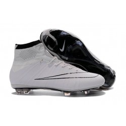 Top Nike Mercurial Superfly Iv FG Firm Ground Cleat White Black
