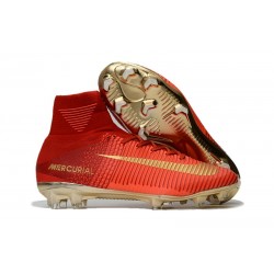 Nike Mercurial Superfly V CR7 FG Men's Soccer Boots Red Golden