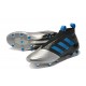 Mens adidas ACE 17+ Purecontrol FG 2017 Soccer Cleats Black Silver Blue