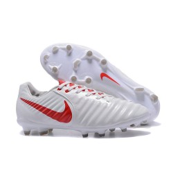New 2017 Nike Tiempo Legend 7 FG Soccer Cleats - White Red