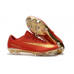 Mens 2017 Nike Mercurial Vapor 11 FG Football Boots Cr7 Red Golden