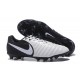 Nike Tiempo Legend VII FG Kangaroo Leather Shoes - White Black
