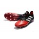 New adidas Ace 17.1 Leather FG Football Boots - Black Red White